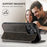 SUTENI J05 For iPhone 14 Pro PU Leather Stand Case Phone Wallet Cover Compatible with MagSafe - Black - 5