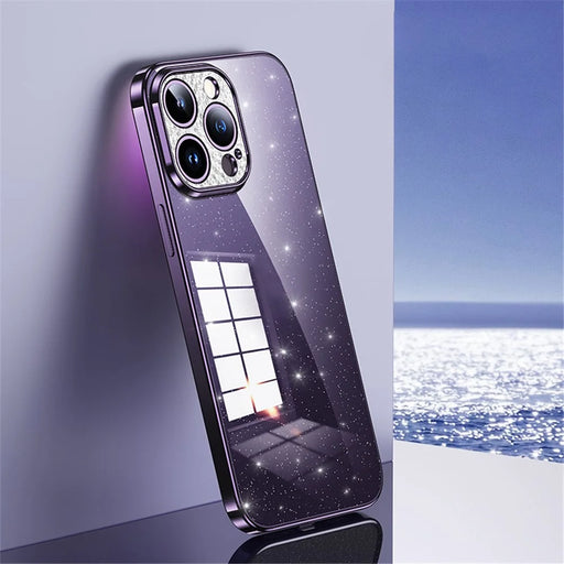 SULADA XingZuan Series For iPhone 13 Pro 6.1 inch Soft TPU Glitter Phone Case Rhinestone Decor Electroplating Back Cover - Purple - 2