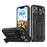 For iPhone 14 Plus Mobile Phone Case Kickstand PC+TPU Phone Protector with Slide Camera Cover - 1