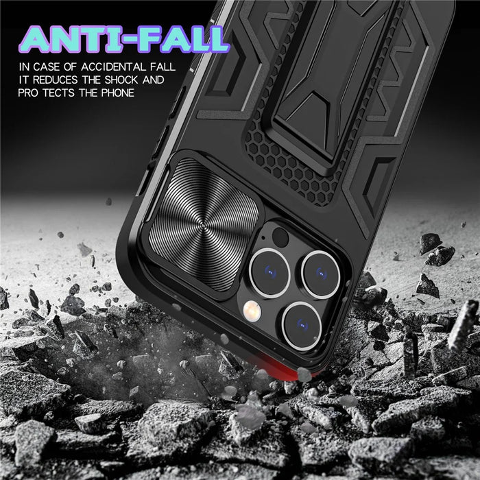 For iPhone 14 Pro Max Anti-Scratch PC+TPU Phone Case Phone Shell with Slide Camera Cover and Kickstand Function - 6