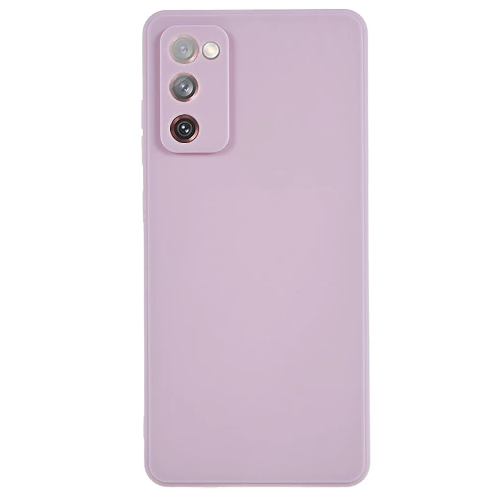 Straight Edge TPU Case for Samsung Galaxy S20 FE 4G / FE 5G / S20 Lite / S20 FE 2022 , Precise Cutout Shockproof Phone Cover - Light Purple - 1