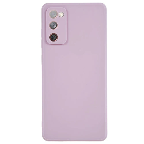 Straight Edge TPU Case for Samsung Galaxy S20 FE 4G / FE 5G / S20 Lite / S20 FE 2022 , Precise Cutout Shockproof Phone Cover - Light Purple - 1
