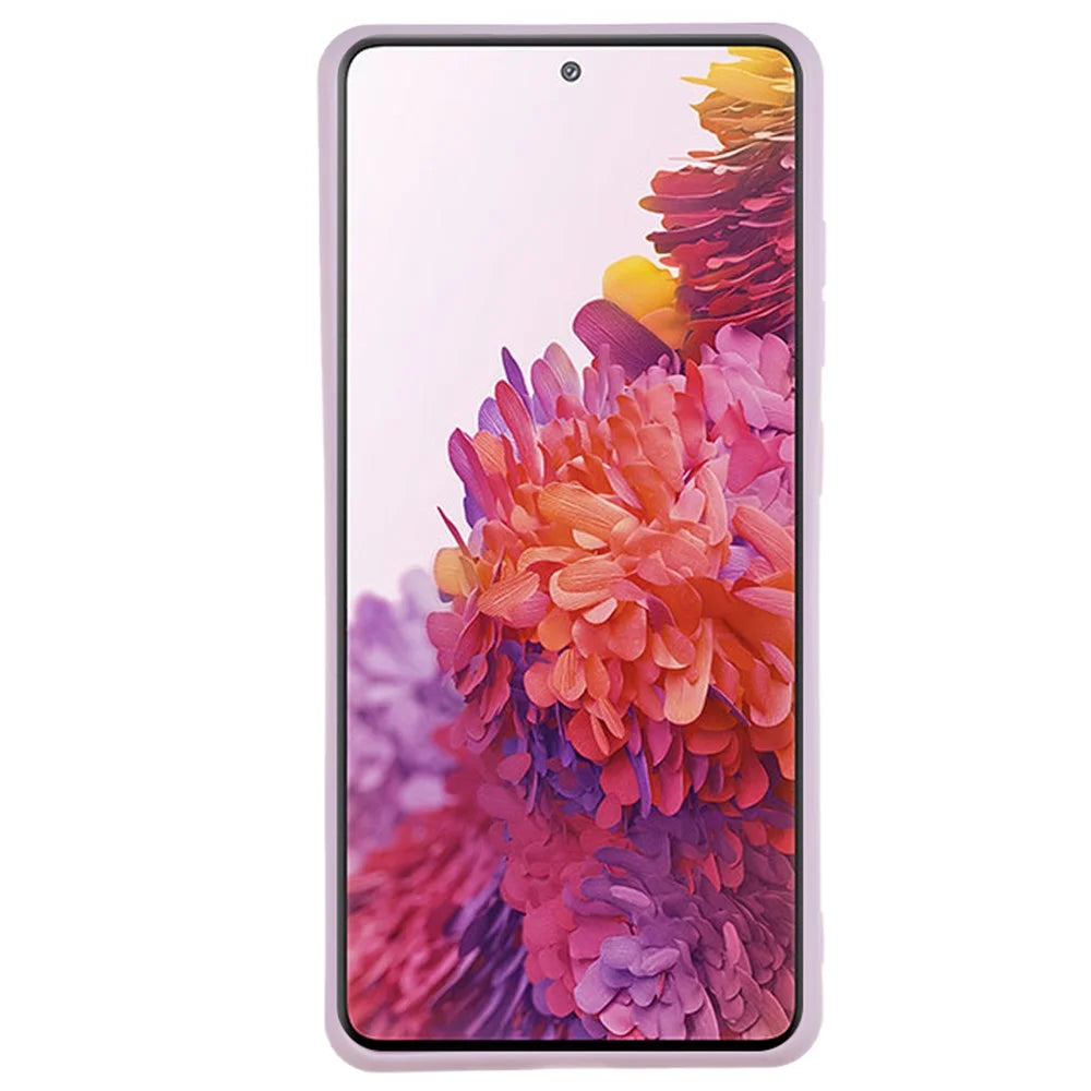 Straight Edge TPU Case for Samsung Galaxy S20 FE 4G / FE 5G / S20 Lite / S20 FE 2022 , Precise Cutout Shockproof Phone Cover - Light Purple - 2