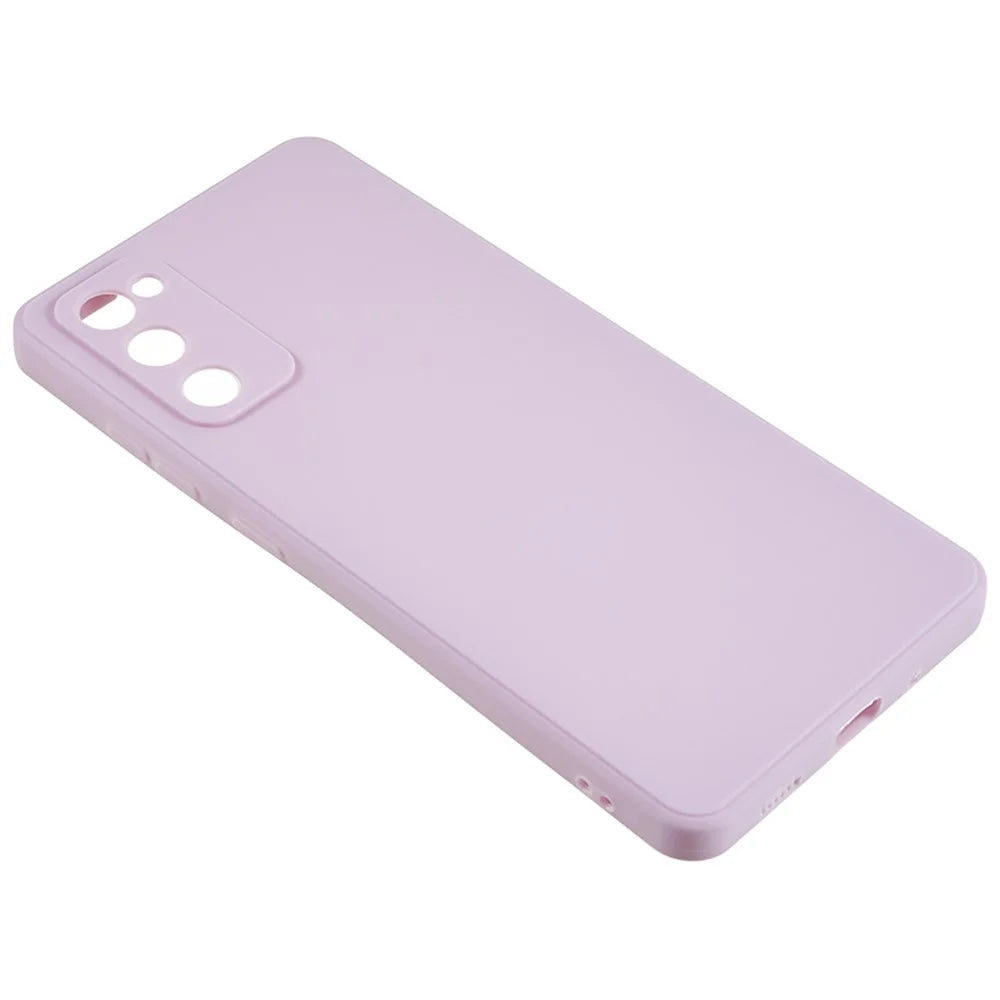 Straight Edge TPU Case for Samsung Galaxy S20 FE 4G / FE 5G / S20 Lite / S20 FE 2022 , Precise Cutout Shockproof Phone Cover - Light Purple - 3