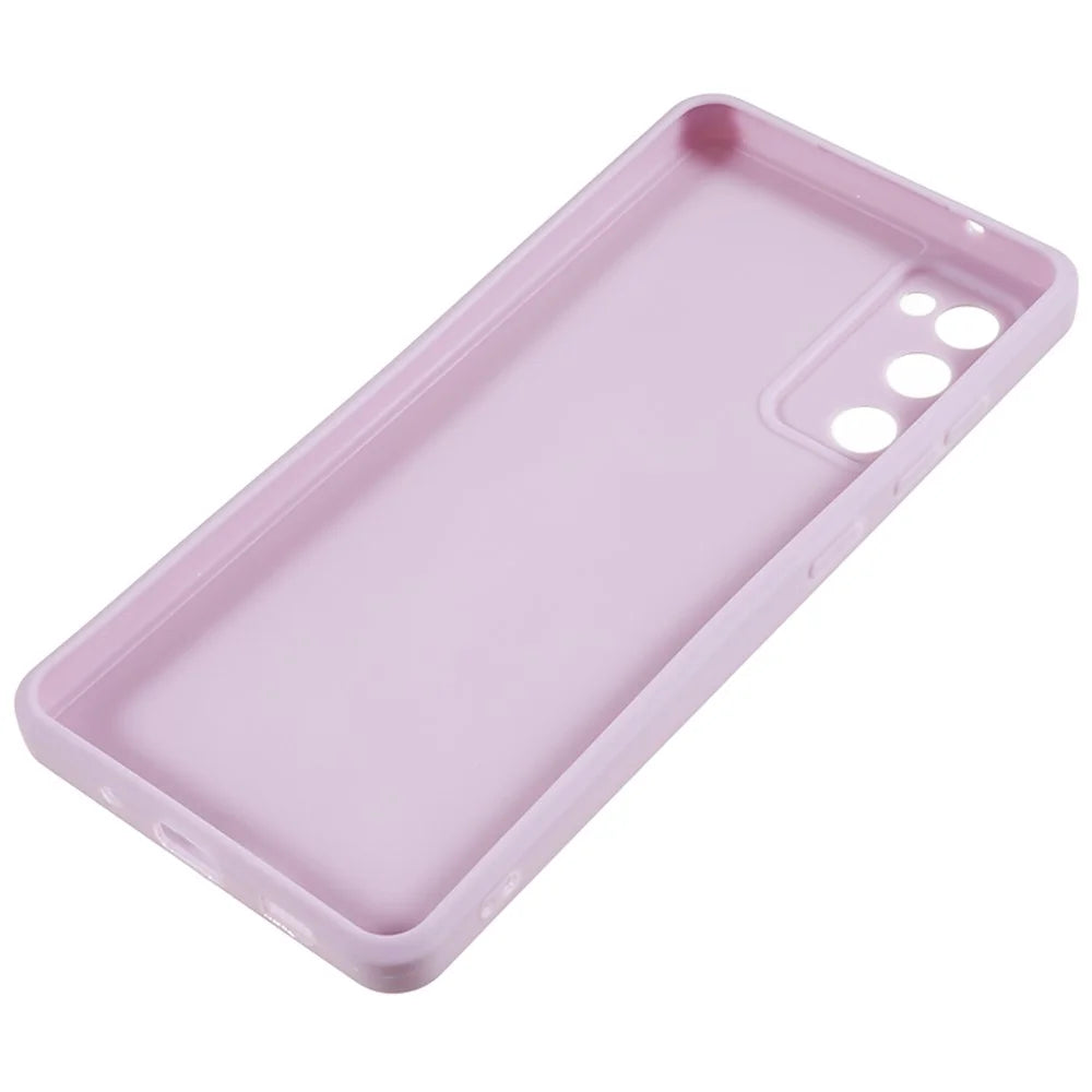 Straight Edge TPU Case for Samsung Galaxy S20 FE 4G / FE 5G / S20 Lite / S20 FE 2022 , Precise Cutout Shockproof Phone Cover - Light Purple - 4