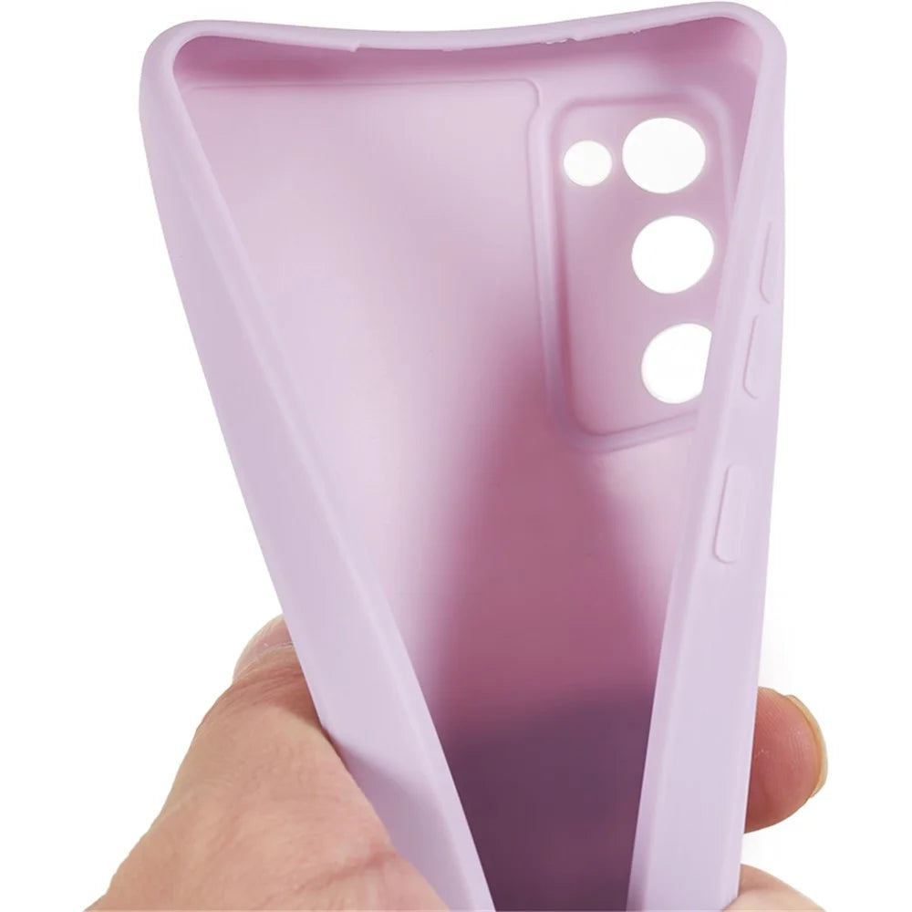 Straight Edge TPU Case for Samsung Galaxy S20 FE 4G / FE 5G / S20 Lite / S20 FE 2022 , Precise Cutout Shockproof Phone Cover - Light Purple - 6