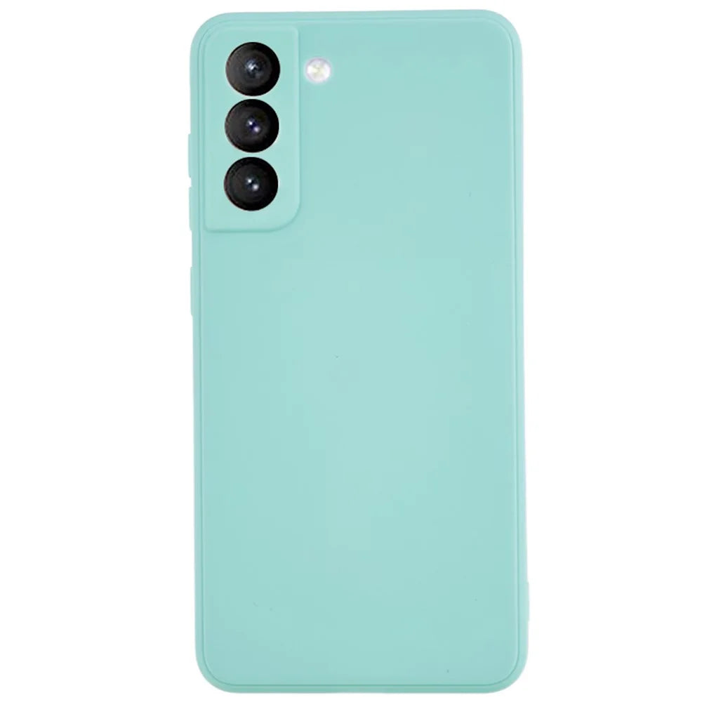 TPU Phone Case for Samsung Galaxy S21 FE 5G Shock-Absorption Precise Cutout Straight Edge Cover - Baby Blue - 1