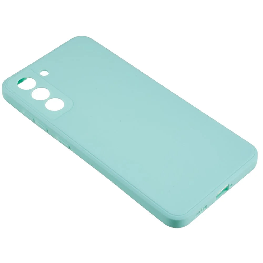 TPU Phone Case for Samsung Galaxy S21 FE 5G Shock-Absorption Precise Cutout Straight Edge Cover - Baby Blue - 3