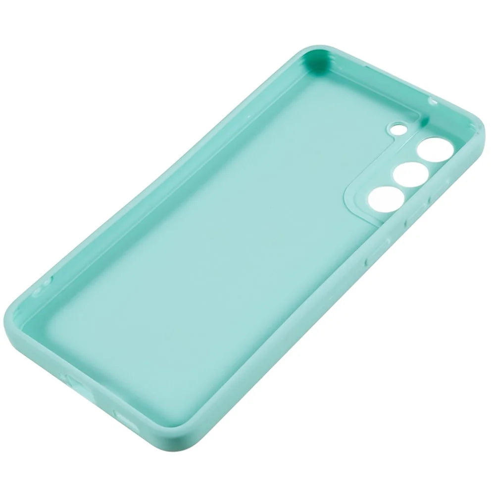 TPU Phone Case for Samsung Galaxy S21 FE 5G Shock-Absorption Precise Cutout Straight Edge Cover - Baby Blue - 4