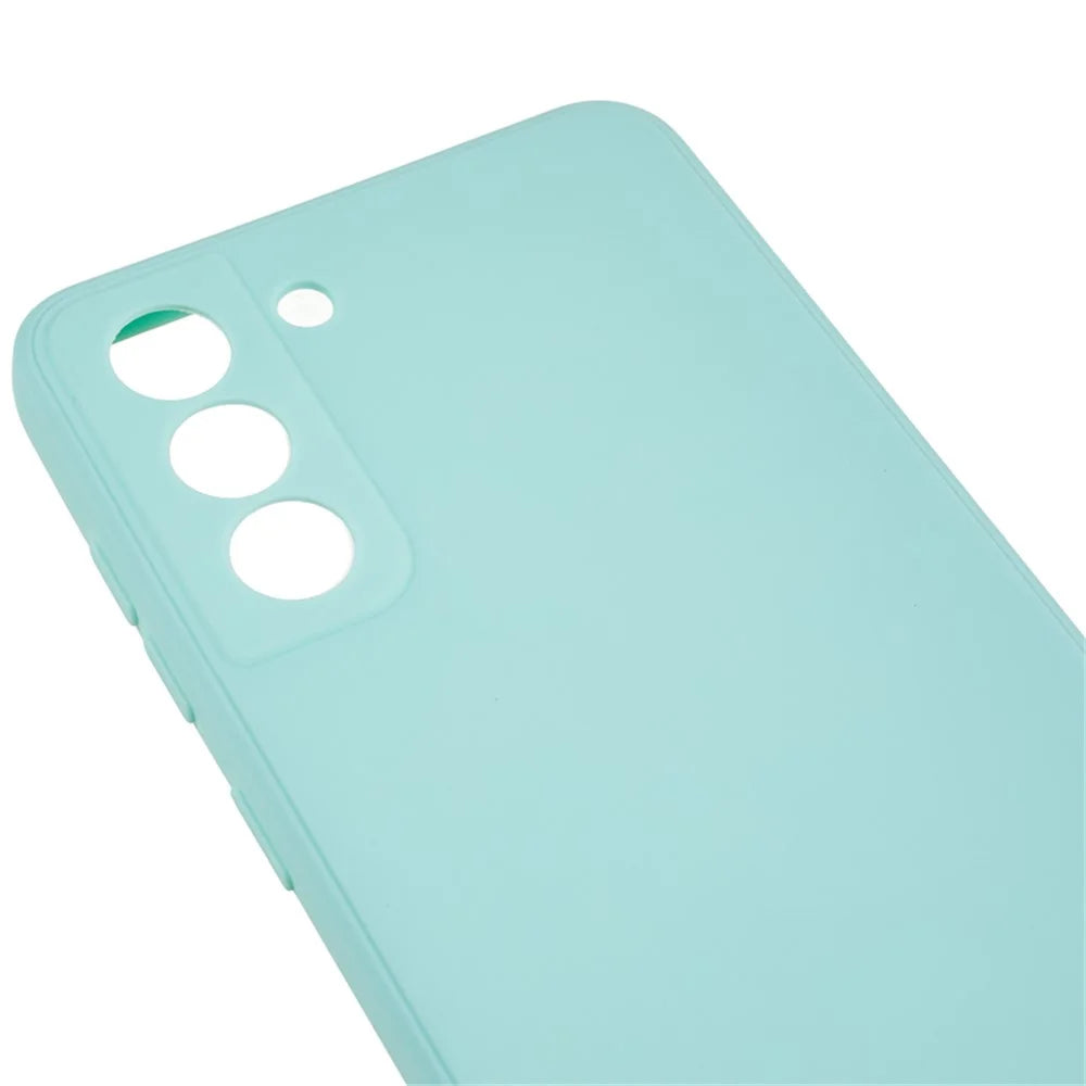 TPU Phone Case for Samsung Galaxy S21 FE 5G Shock-Absorption Precise Cutout Straight Edge Cover - Baby Blue - 5
