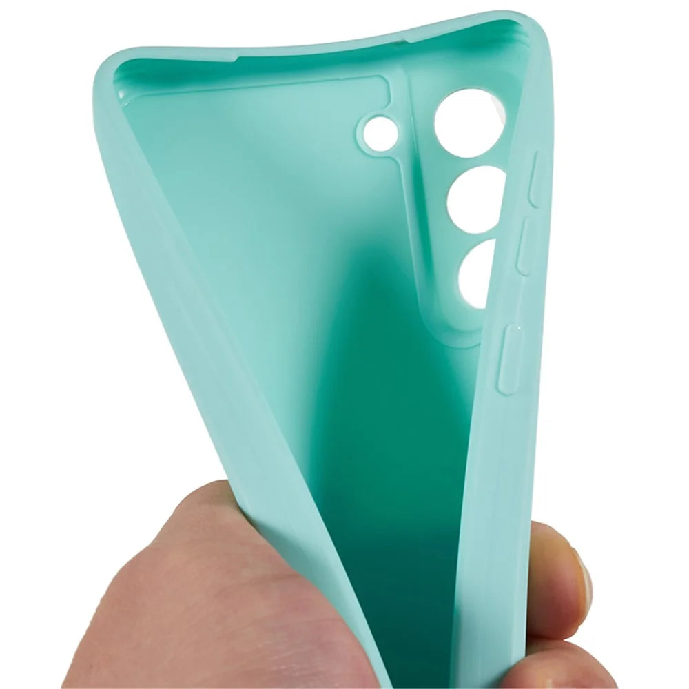 TPU Phone Case for Samsung Galaxy S21 FE 5G Shock-Absorption Precise Cutout Straight Edge Cover - Baby Blue - 6