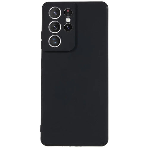For Samsung Galaxy S21 Ultra 5G TPU Phone Case Straight Edge Anti-scratch Phone Cover - Black - 1