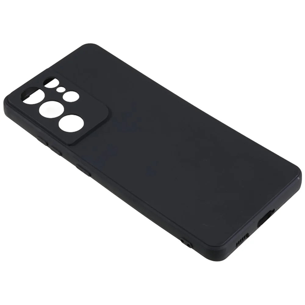 For Samsung Galaxy S21 Ultra 5G TPU Phone Case Straight Edge Anti-scratch Phone Cover - Black - 4