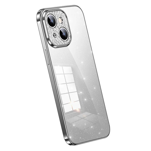 SULADA Glitter Phone Case for iPhone 14 , Rhinestone Decor Electroplating Phone TPU Cover - White - 1