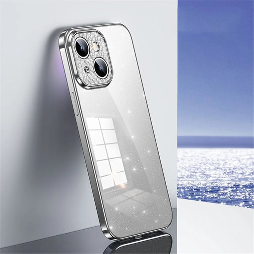 SULADA Glitter Phone Case for iPhone 14 , Rhinestone Decor Electroplating Phone TPU Cover - White - 2