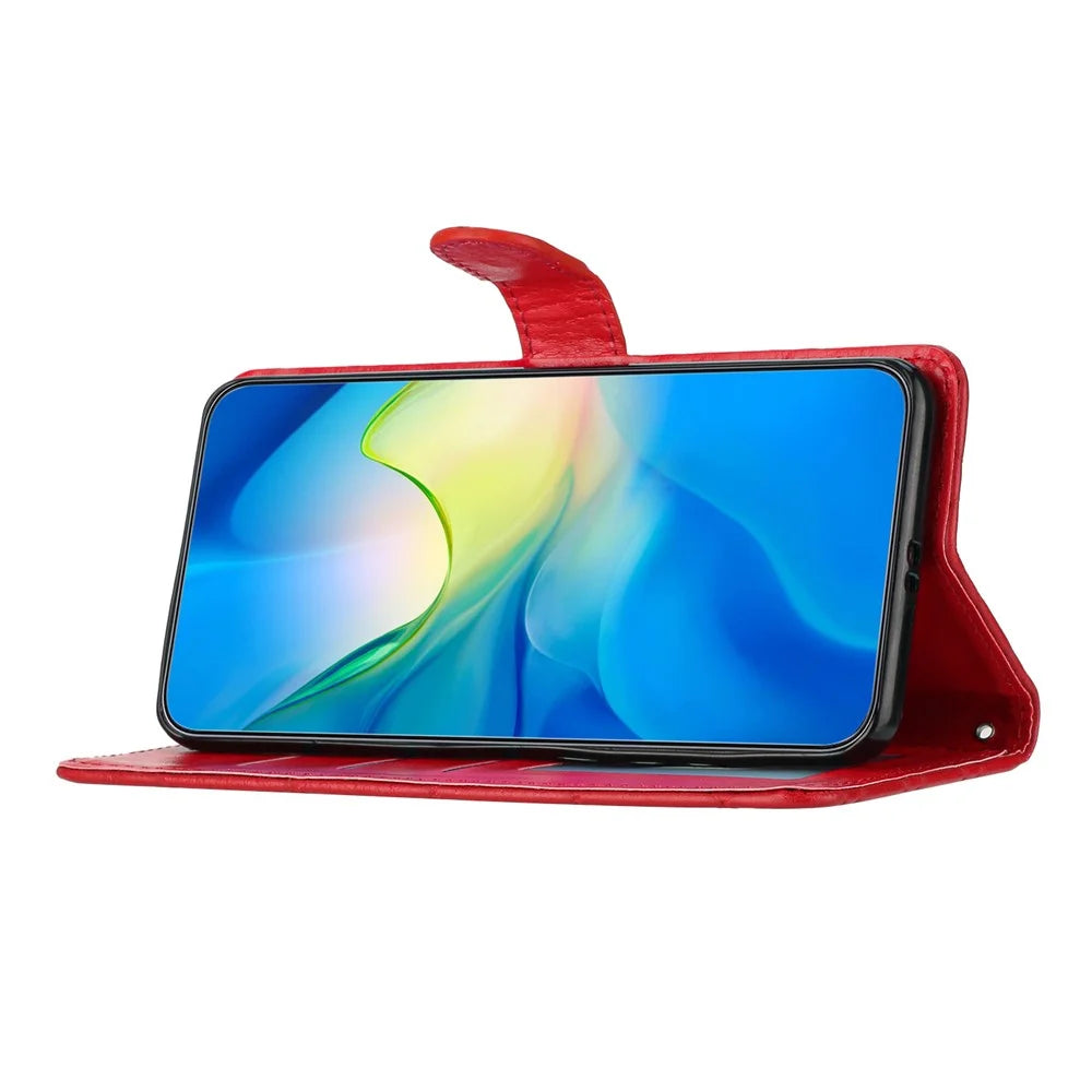 For iPhone 12 Pro Max 6.7 inch Stitching Line Rhombus Texture PU Leather Phone Cover Wallet Shell Stand Phone Case - Red - 2