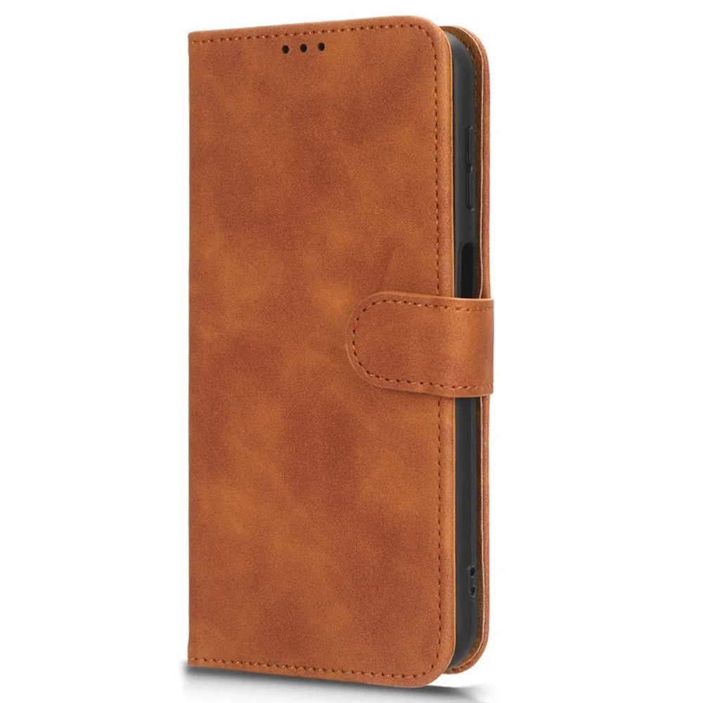 For Samsung Galaxy F14 5G Skin-touch Wallet Phone Case PU Leather Stand Cover - Brown - 4