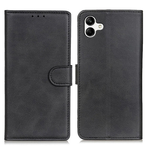 Phone Case for Samsung Galaxy F14 5G PU Leather Cowhide Texture Wallet Stand Flip Shell Cover - Black - 1