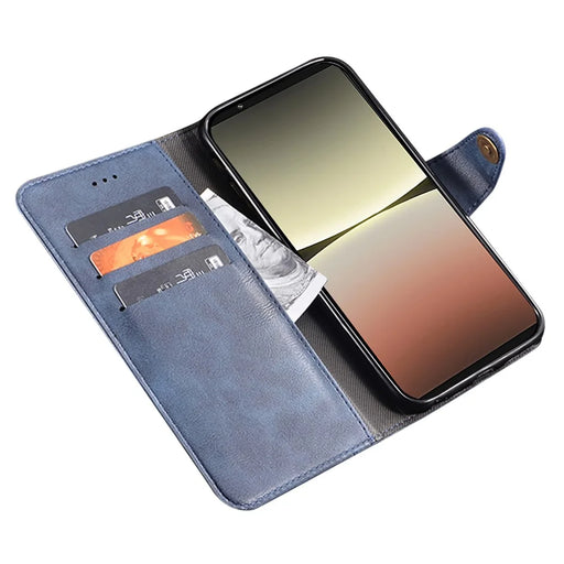 IDEWEI For Sony Xperia 10 V Scratch Resistant PU Leather Wallet Case Stand Phone Cover - Blue - 2