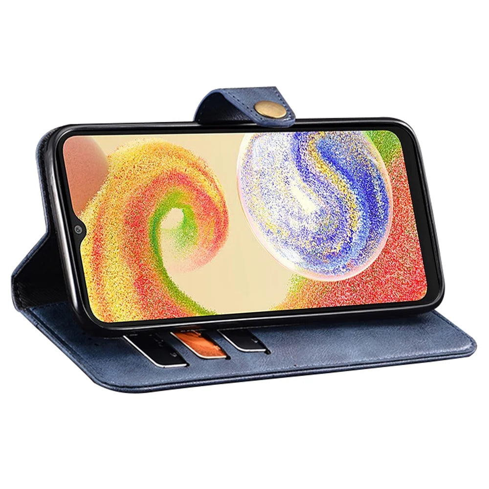 IDEWEI For Samsung Galaxy A24 4G (162.1 x 77.6 x 8.3mm) Scratch Resistant Wallet Case Stand PU Leather Phone Cover - Black - 3