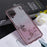KADEM For Samsung Galaxy A12 Gradient Glitter Case Flower Pattern Rhinestone TPU Phone Cover - Rose Gold - 3