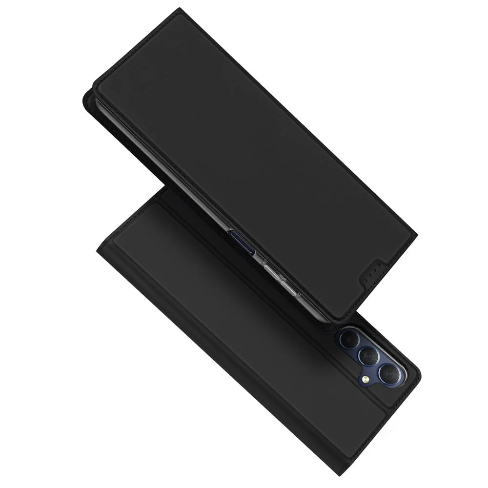 DUX DUCIS Skin Pro Series for Samsung Galaxy M54 5G / F54 5G PU Leather Card Slots Case Flip Stand Phone Cover - Black - 1