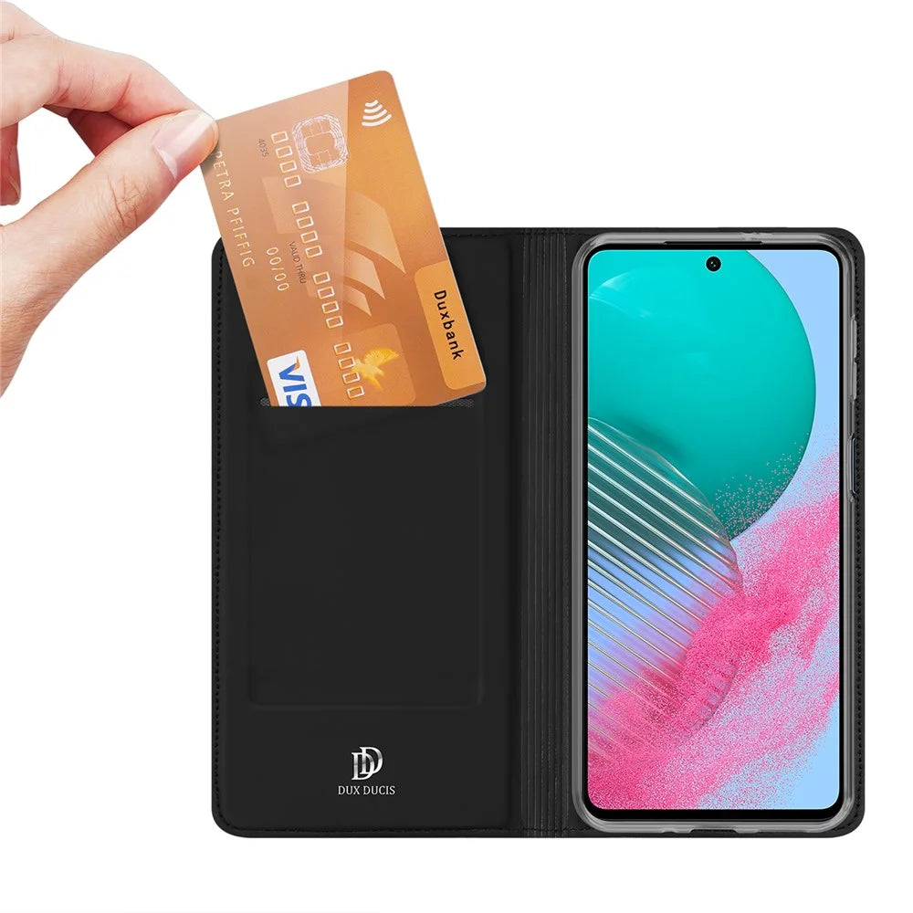 DUX DUCIS Skin Pro Series for Samsung Galaxy M54 5G / F54 5G PU Leather Card Slots Case Flip Stand Phone Cover - Black - 2