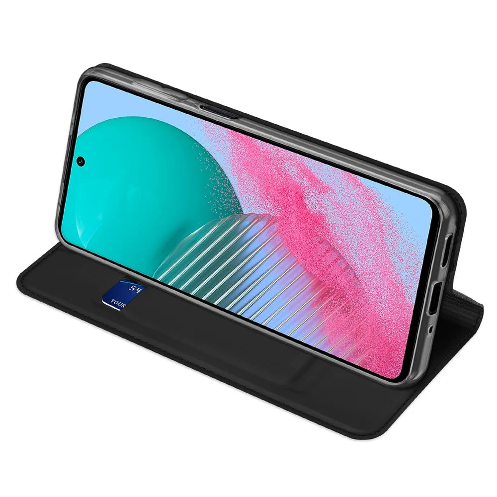 DUX DUCIS Skin Pro Series for Samsung Galaxy M54 5G / F54 5G PU Leather Card Slots Case Flip Stand Phone Cover - Black - 3
