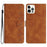 For iPhone 12 Pro Max 6.7 inch Butterfly Imprinted Phone Case Folding Stand Leather Wallet Cover - Brown - 1