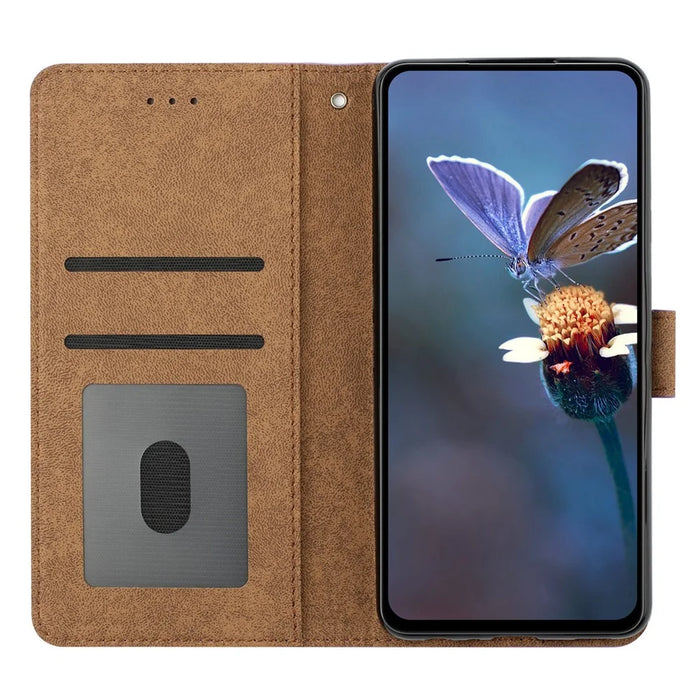 For iPhone 12 Pro Max 6.7 inch Butterfly Imprinted Phone Case Folding Stand Leather Wallet Cover - Brown - 2