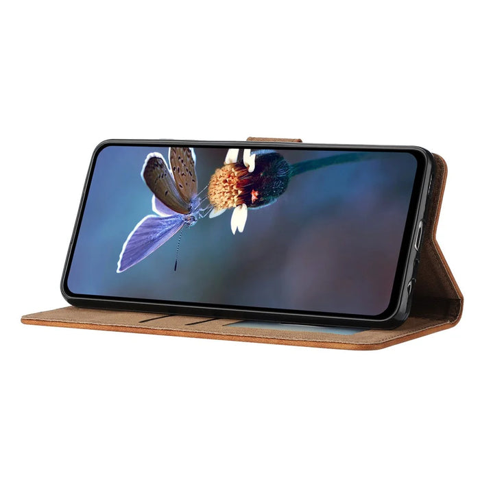 For iPhone 12 Pro Max 6.7 inch Butterfly Imprinted Phone Case Folding Stand Leather Wallet Cover - Brown - 4