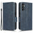 For Samsung Galaxy M14 5G PU Leather Phone Wallet Case Imprinted Triangle Stand Phone Cover - Blue - 1