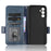 For Samsung Galaxy M14 5G PU Leather Phone Wallet Case Imprinted Triangle Stand Phone Cover - Blue - 4