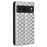 For Google Pixel 8 Pro PU Leather Flip Magnetic Cover Rhombus Imprinted Wallet Stand Phone Case - Silver - 7