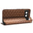 For Google Pixel 8 PU Leather Rhombus Imprinted Phone Case Wallet Stand Secure Magnetic Cover - Brown - 3