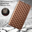 For Google Pixel 8 PU Leather Rhombus Imprinted Phone Case Wallet Stand Secure Magnetic Cover - Brown - 5