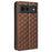 For Google Pixel 8 PU Leather Rhombus Imprinted Phone Case Wallet Stand Secure Magnetic Cover - Brown - 7