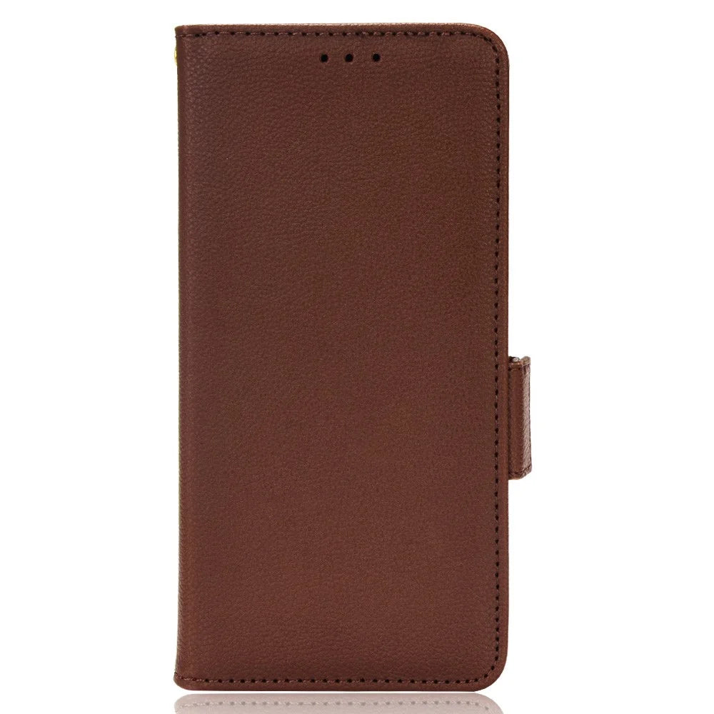 For Google Pixel 8 PU Leather Stand Wallet Case Litchi Texture Double Magnetic Clasp Phone Cover - Brown - 6