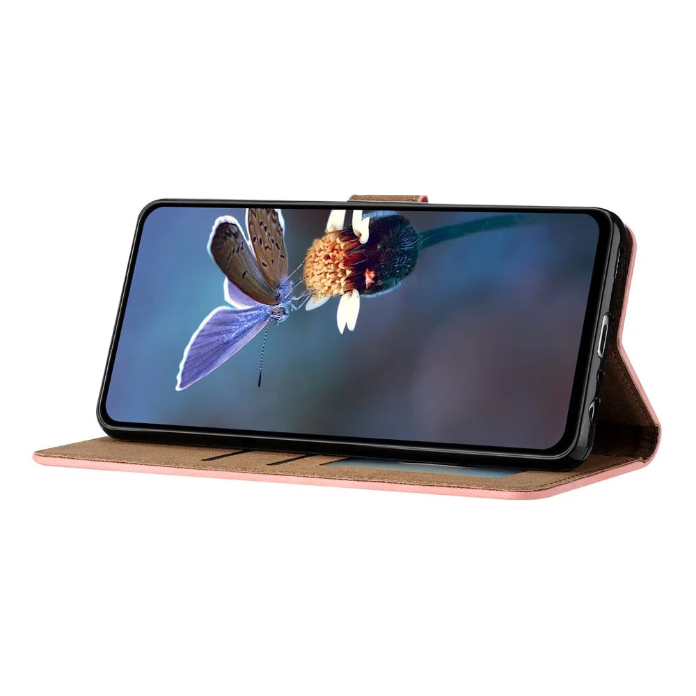 For iPhone 13 6.1 inch Butterfly Imprinted PU Leather Stand Phone Case Drop-proof Wallet Shell - Pink - 4