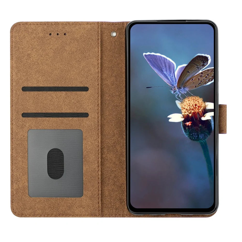 For iPhone 14 PU Leather Stand Wallet Phone Case Butterfly Imprinted Full Protection Cover - Red - 2
