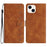 For iPhone 13 mini 5.4 inch Butterfly Imprinted Shockproof Phone Case Leather Wallet Cover with Stand - Brown - 1