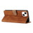For iPhone 13 mini 5.4 inch Butterfly Imprinted Shockproof Phone Case Leather Wallet Cover with Stand - Brown - 3
