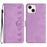 For iPhone 14 Plus Butterfly Imprinted Drop-proof Shell PU Leather Wallet Stand Phone Case - Purple - 1
