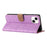 For iPhone 14 Plus Butterfly Imprinted Drop-proof Shell PU Leather Wallet Stand Phone Case - Purple - 3