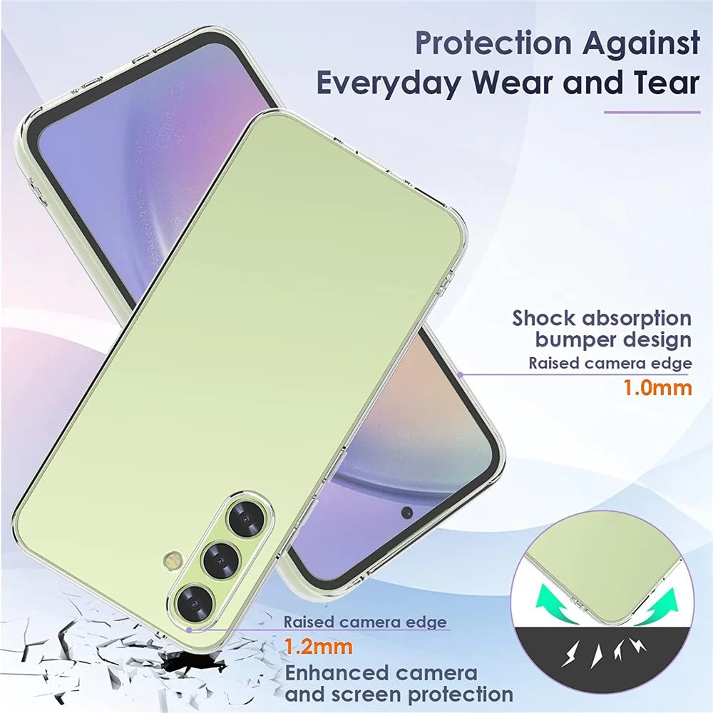 For Samsung Galaxy A54 5G Phone TPU Case Anti-fingerprint Anti-scratch Transparent Phone Cover - 2