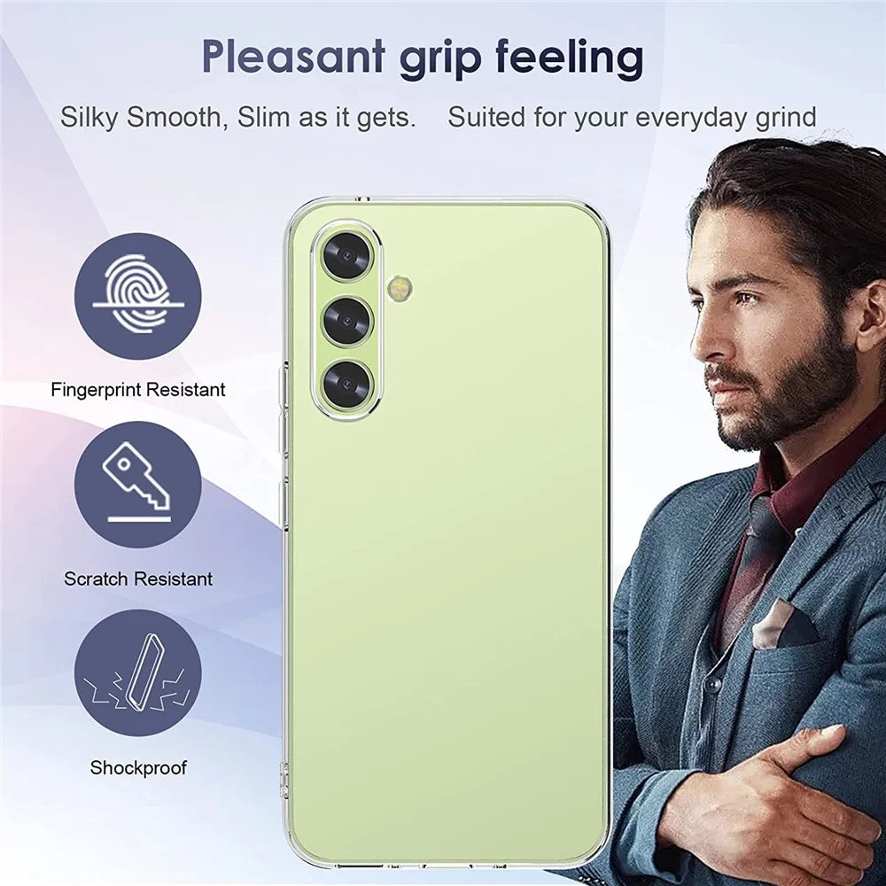 For Samsung Galaxy A54 5G Phone TPU Case Anti-fingerprint Anti-scratch Transparent Phone Cover - 5
