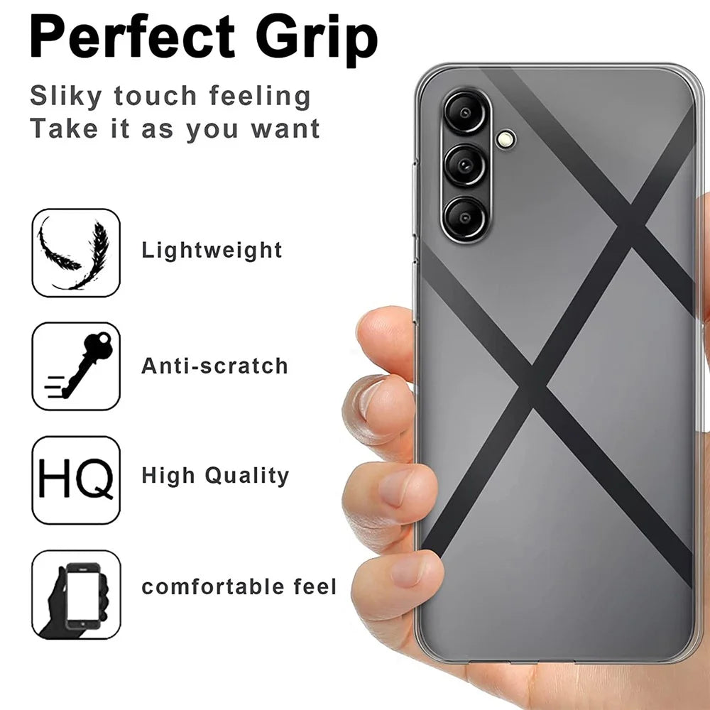 For Samsung Galaxy A54 5G Phone Case TPU Clear Cover with 2.5D Arc Edge Tempered Glass Screen Film - 3