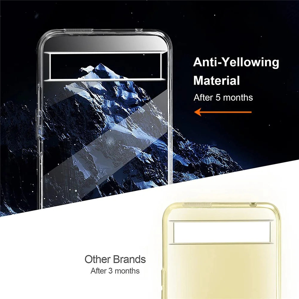 For Google Pixel 7 5G Soft TPU Clear Phone Case with 2.5D Arc Edge Tempered Glass Screen Film - 3