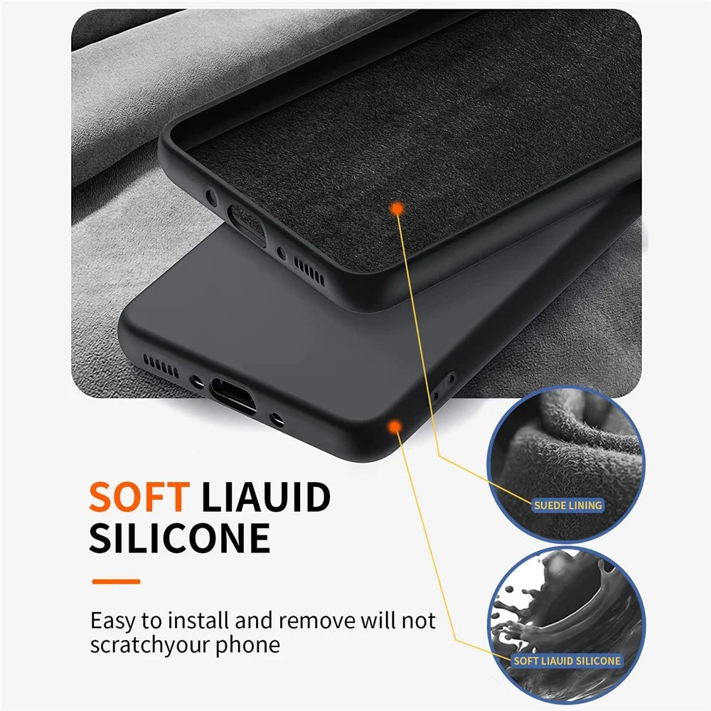 For Samsung Galaxy A54 5G Kickstand Liquid Silicone Phone Case with 2.5D Arc Edge Tempered Glass Screen Film - Black - 6