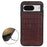 For Google Pixel 8 Drop Proof Genuine Cow Leather+TPU+PC Phone Case Crocodile Texture Phone Cover - Brown - 2
